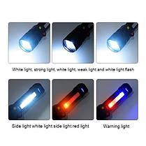 Ліхтар PLD-H005-3PM10-TG(white+yellow+red)+14SMD, Li-Ion акум., індикація заряду, ЗП Type-C, zoom, Box, фото 4
