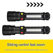 Ліхтар PLD-H005-3PM10-TG(white+yellow+red)+14SMD, Li-Ion акум., індикація заряду, ЗП Type-C, zoom, Box, фото 5