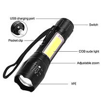 Ліхтар W601-XPE(red)+COB(white), Li-Ion акум., ЗП microUSB, zoom, Box, фото 6