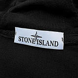Худі двонитка на блискавці з капюшоном чорна Stone Island XS, S, M, L, XL, XXL, фото 4