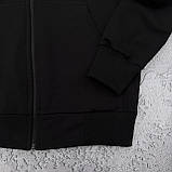 Худі двонитка на блискавці з капюшоном чорна Stone Island XS, S, M, L, XL, XXL, фото 6