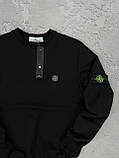 Світшот чоловічий двонитка Туреччина Stone Island чорний XS, S, M, L, XL, XXL, XXXL, фото 3