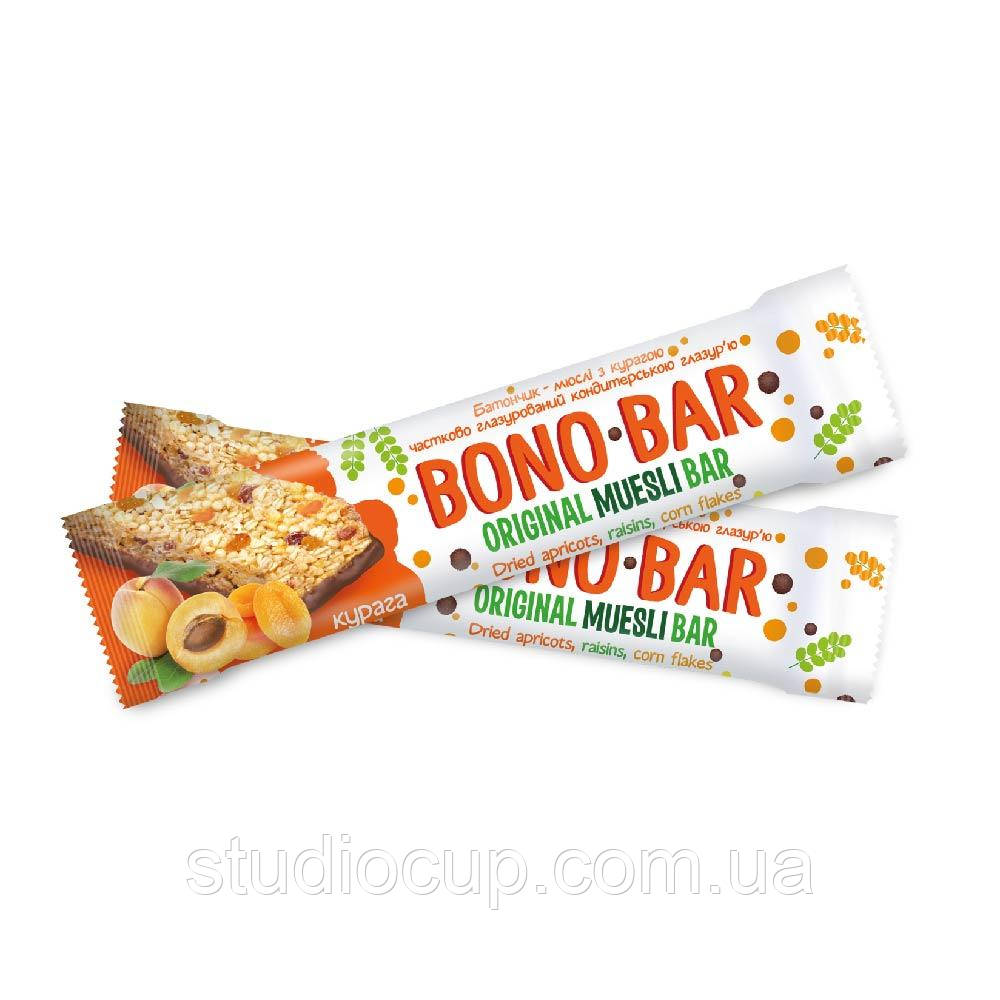 Батончик-мюслі з курагою частково глазурований BONO BAR (40 гр.)