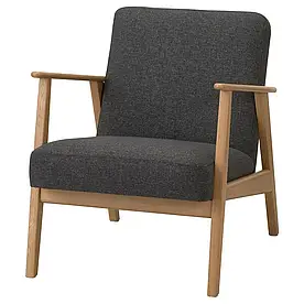 IKEA EKENÄSET крісло, дуб / Gunnared темно-сірий (405.179.06)