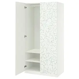 IKEA PAX / LINNABERG комбінований гардероб, білий/з малюнком, 100x60x201 см (895.726.61)