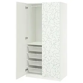 IKEA PAX / LINNABERG комбінований гардероб, білий/з малюнком, 100x60x201 см (595.726.72)