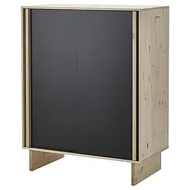 IKEA GLAMBERGET шафа-купе на 3 розсувні двері, сосна/чорний, 117x63x150 см (205.645.12)