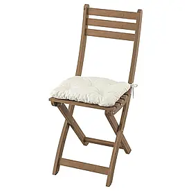 IKEA ASKHOLMEN стілець, відкритий, розкладний темно-коричневий/Kuddarna світло-сіро-бежевий (995.753.05)