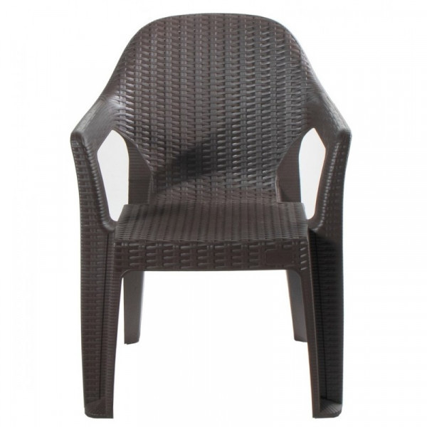 Стілець пластиковий Міла коричневий для саду та тераси, штабельований