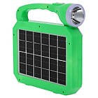 Фонарь аккумуляторный переносной с солнечной панелью JA-2002 SOLAR CHARGING Салатовый, фото 7