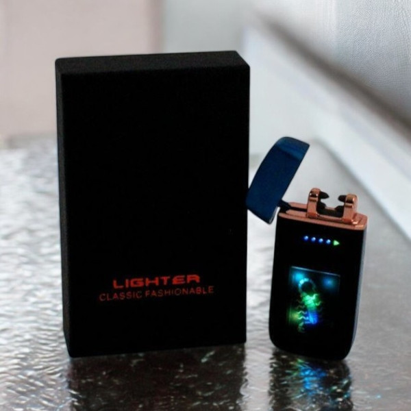 Запальничка імпульсна з підсвічуванням USB ZGP-70 Чорна