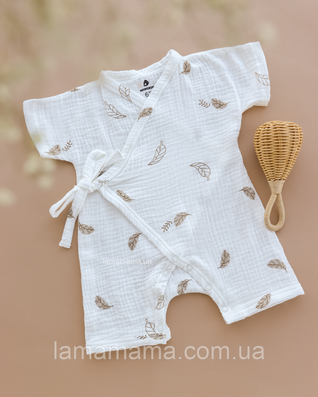 Мусліновий пісочник кімоно для малят Пірʼїнки на молочному Muslin Baby