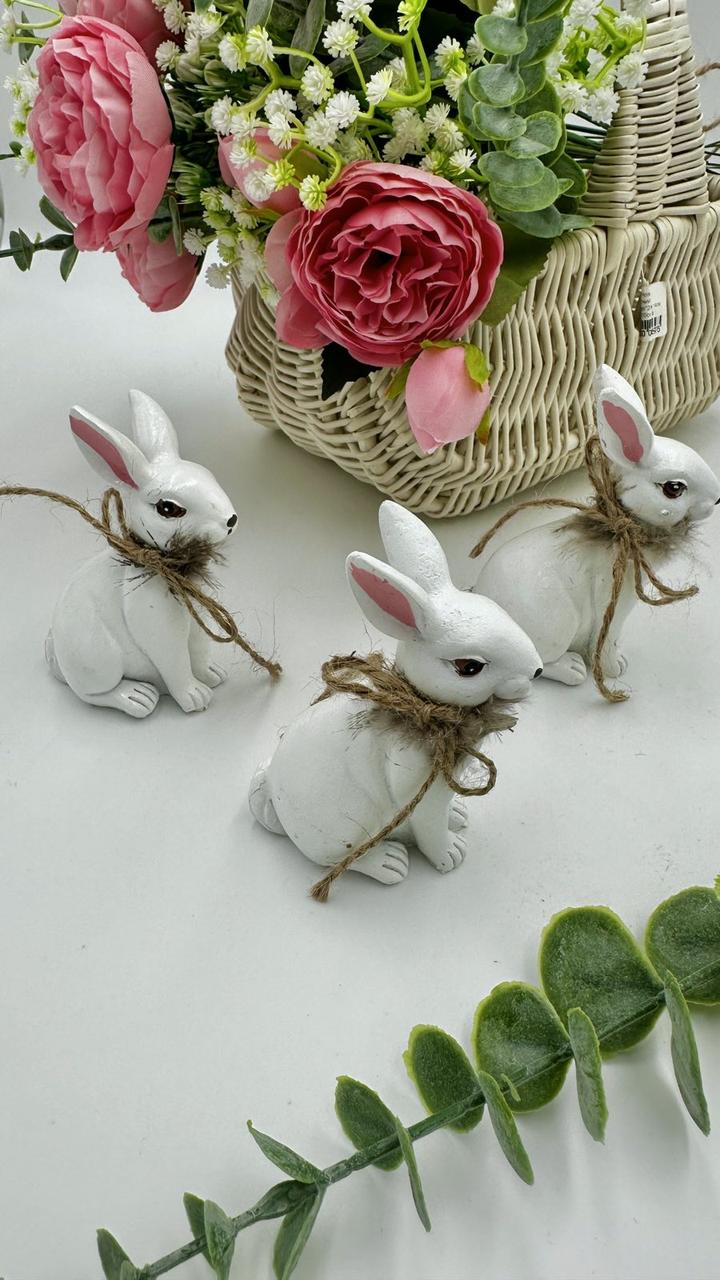 Великодній декор Заєць порцеляновий 4,5 х 7 х 9см Колір - білий, фото 1