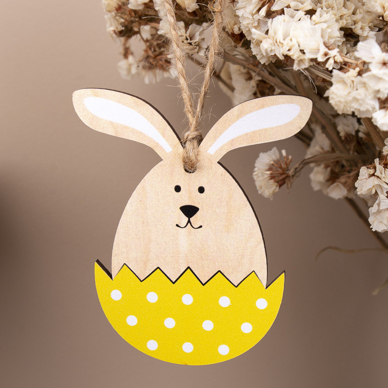 Великодній декор Заєць 8 х 10см в яєчній шкарлупі, за 1шт, фото 1