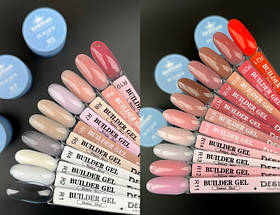 Демонстраційна палітра-віяло моделюючих гелів Builder Gel Дизайнер 30 мл.