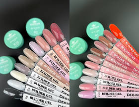 Демонстраційна палітра-віяло моделюючих гелів Builder Gel Дизайнер 15 мл.
