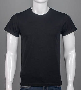 Футболка 100% Х/Б Однотонна 4300м (Уп.4шт M-XXL), Чорний