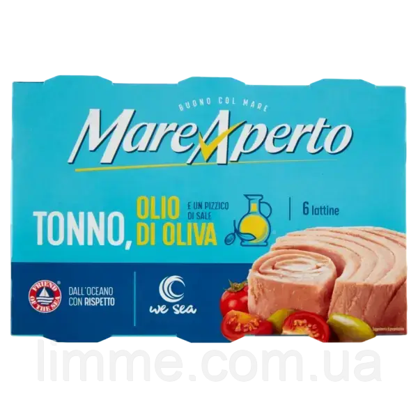 Тунець в оливковій олії Mare Aperto Olio di Oliva 6х70г