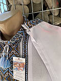 Чоловіча вишиванка розмір 58  ручної роботи довгий рукав біле домоткане полотно, фото 4