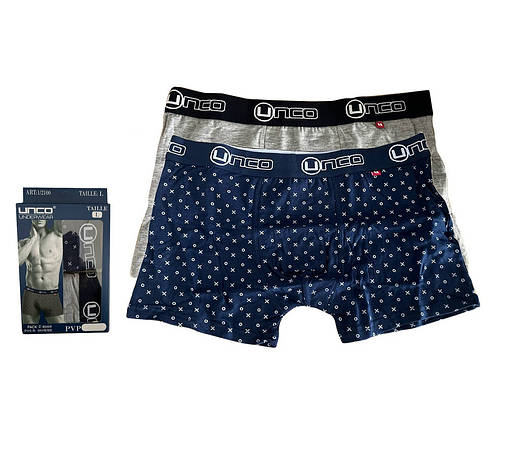 Труси-боксери чоловічі UNCO Underwear (2 шт.) L Blue/Grey, фото 3