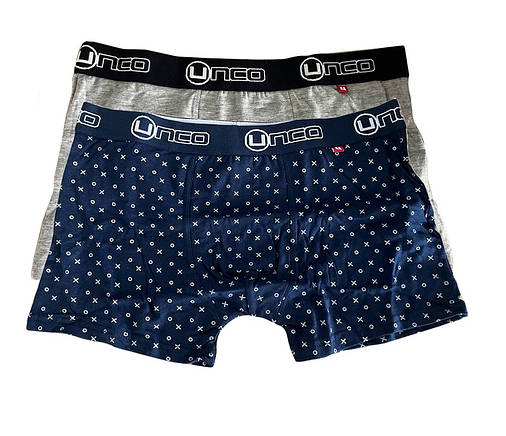 Труси-боксери чоловічі UNCO Underwear (2 шт.) L Blue/Grey, фото 1