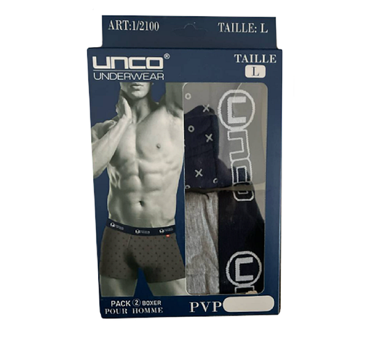 Труси-боксери чоловічі UNCO Underwear (2 шт.) L Blue/Grey, фото 4