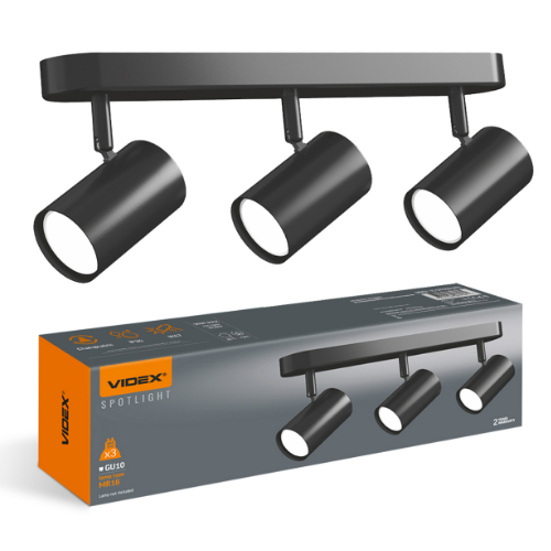 LED Світильник накладний під лампу 3*GU10 поворотний VL-SPF05B-WFB Videx, фото 1