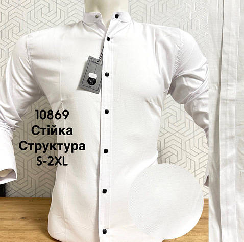 Однотонна сорочка з довгим рукавом Noseda стійка структура, фото 1