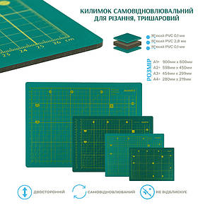 Килимок самовідновлювальний для різання, А4, фото 4
