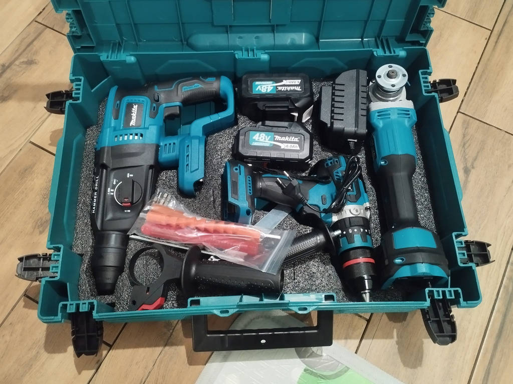 Безщітковий акумуляторний набір Makita 3в1 48V Шуруповерт DHP485BL+перфоратор DHR330Z+Болгарка DGA554ZL ck - фото покупців 1