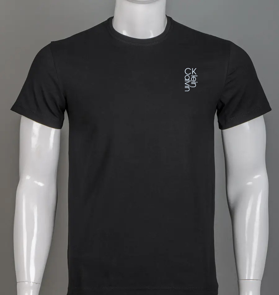 Футболка 100% Х/Б Calvin Klein 4260м (Уп.4шт M-XXL), Чорний