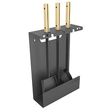 Набір для чистки каміну 28х53х10 см SAVEN Set 3 L white: совок, кочерга, щітка (на підлогу/на стіну), фото 3