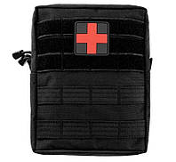 Аптечка підсумок Mil-Tec набір першої допомоги 43 елементи Чорна 16025502 faraon
