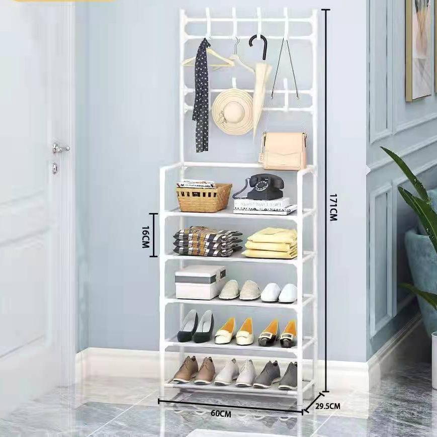 Підлогова стійка — вішалка для одягу та взуття WH9106-5 White, 60*28*171