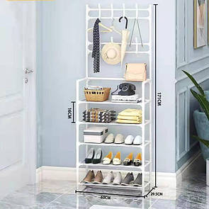 Підлогова стійка — вішалка для одягу та взуття WH9106-5 White, 60*28*171