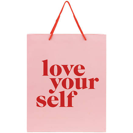 Пакет паперовий подарунковий, 26х32см, Love yourself, фото 3