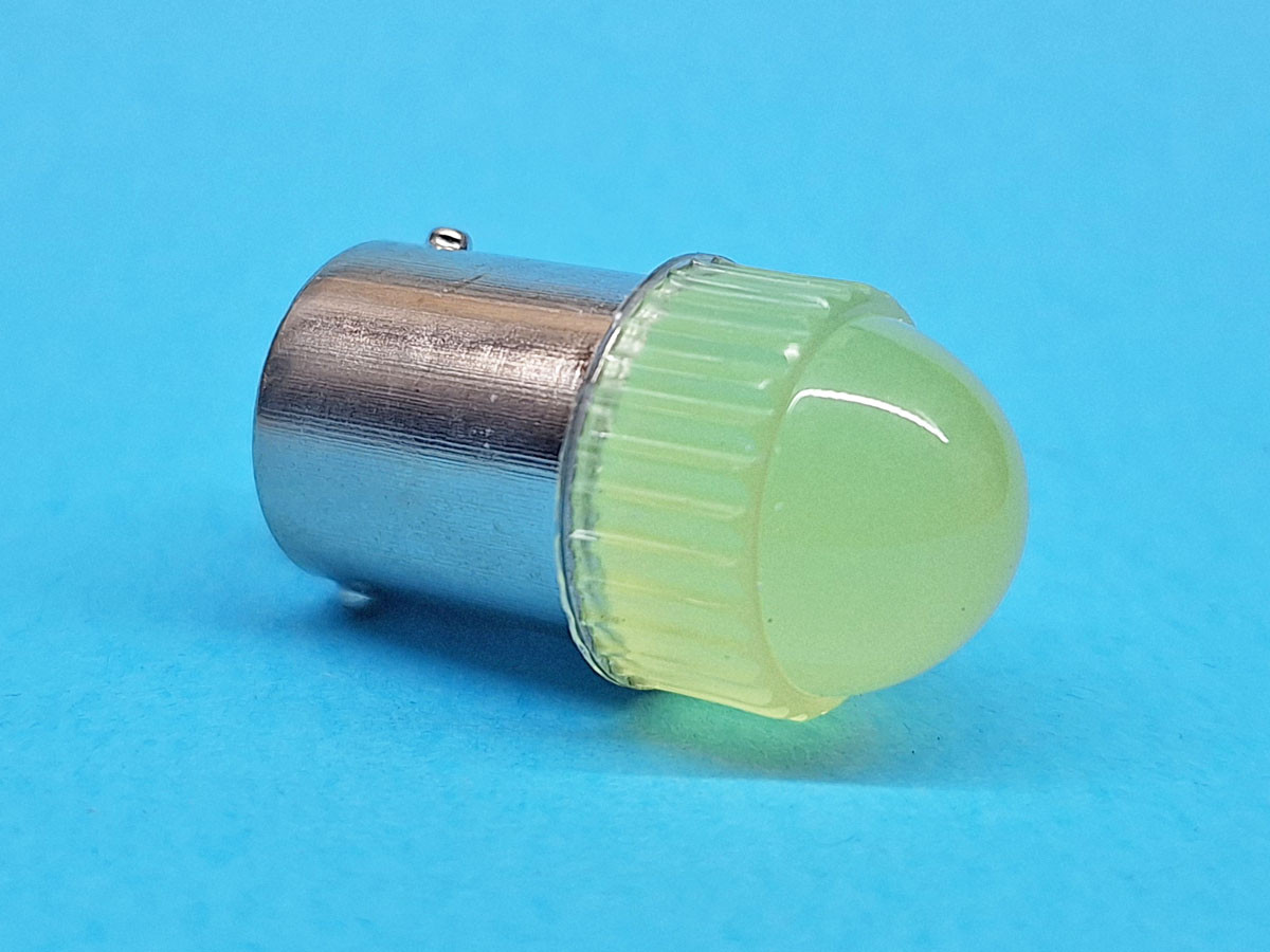 Світлодіодна лампа P21W BA15S 12V 3 SMD 5630 AMBER з матовою лінзою, 1 контакт