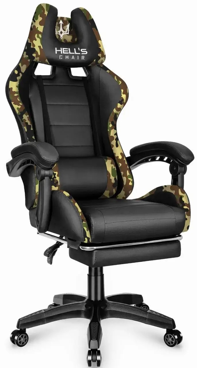Геймерське крісло з підставкою для ніг Hell's HC-1039 Camouflag
