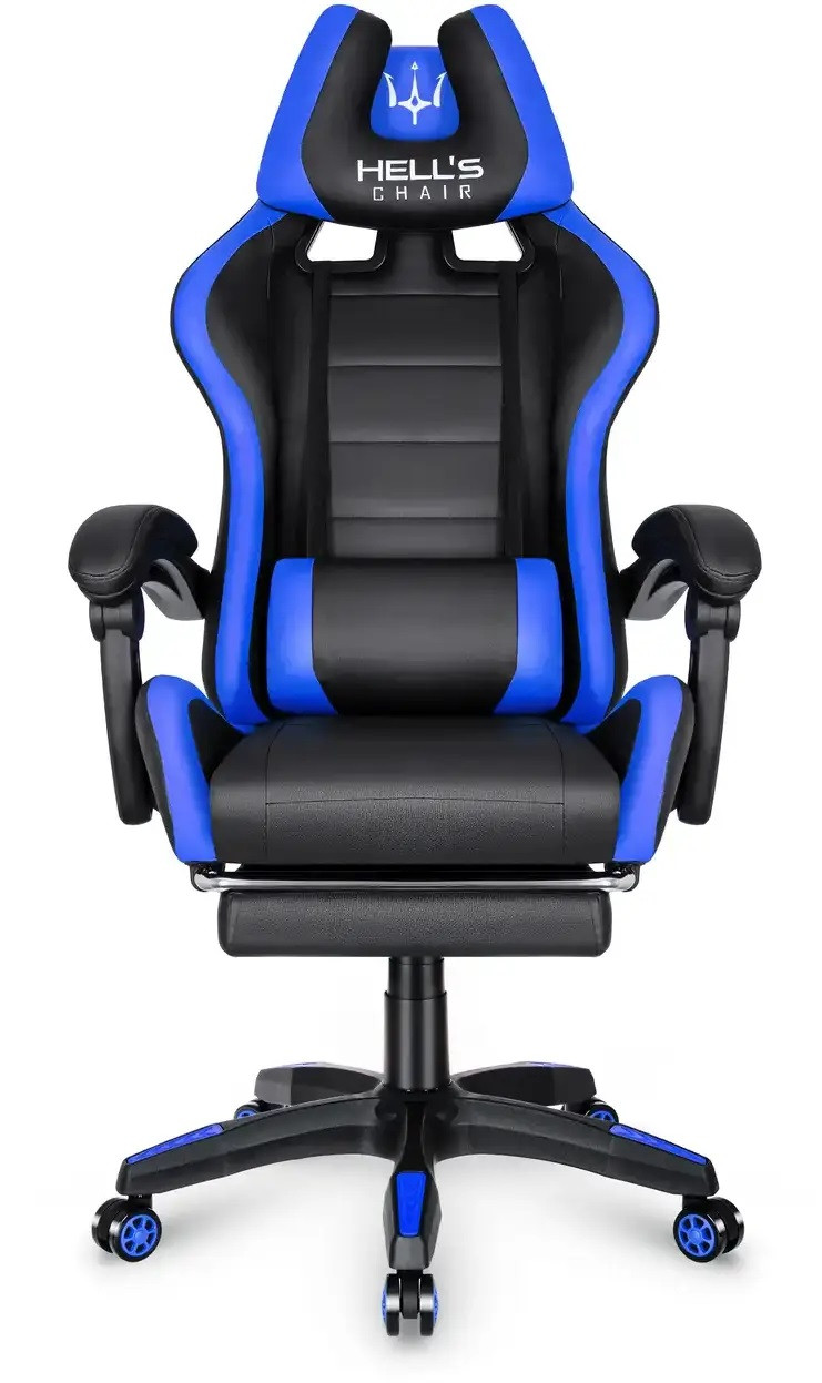 Геймерське крісло з підставкою для ніг Hell's HC-1039 Blue
