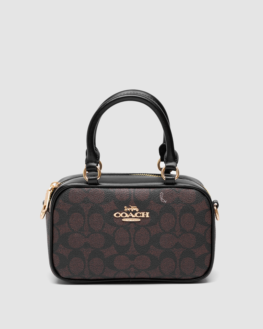 💎 Coach Satchel Crossbody In Signature Brown 19 х 11 х 7.5 см, фото 1