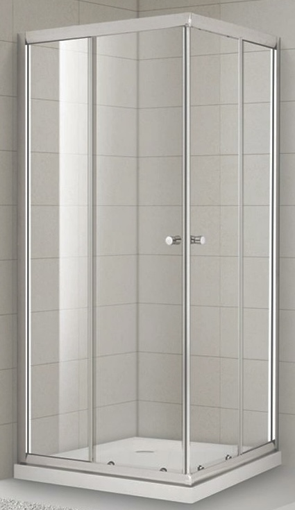 Душова кабіна Veronis KNS-15-00 90х90х190 см без піддону хром прозоре скло розсувні двері