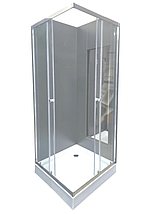 Душова кабіна Veronis KNS-15-00 90х90х190 см без піддону хром прозоре скло розсувні двері, фото 3