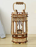 Конструктор Robotime 3D дерев'яний пазл модель Вінтажний ліхтар ROKR Vintage Lantern LG907, фото 2
