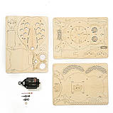 Конструктор Robotime 3D пазл дерев'яний модель Годинники Сова ROKR Owl Clock Mechanical LG802, фото 9