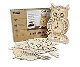 Конструктор Robotime 3D пазл дерев'яний модель Годинники Сова ROKR Owl Clock Mechanical LG802, фото 10