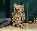 Конструктор Robotime 3D пазл дерев'яний модель Годинники Сова ROKR Owl Clock Mechanical LG802, фото 8