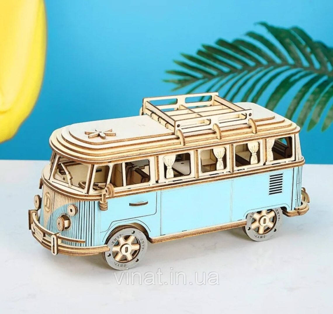 Конструктор Robotime 3D дерев'яний пазл модель Комбі Кемпервен ROKR Kombi Campervan DG-Q701