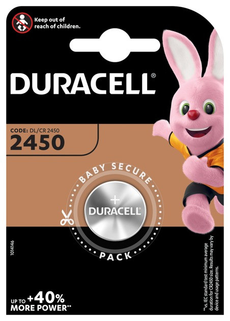 Батарейка Duracell CR 2450 3V літієва (ціна за 1 шт)