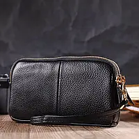 Женский кожаный клатч черный