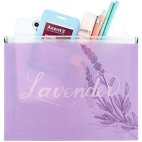 Папка на блискавці zip-lock А5+ Lavender-1, фото 4